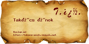 Takács Énok névjegykártya